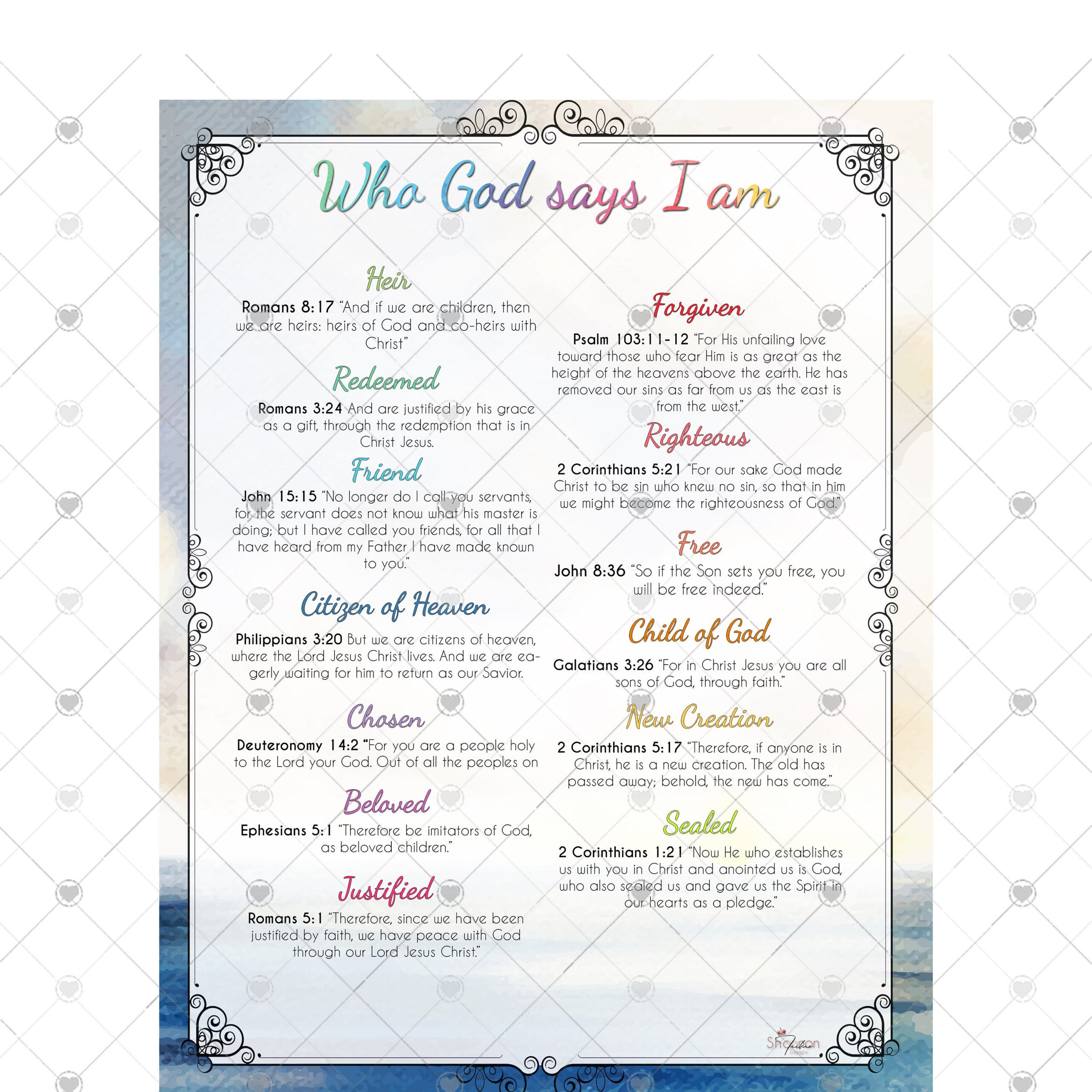 Who God Says I Am, Who I Am In Christ, Faith Scripture, Christian pertaining to Who God Says I Am Printable