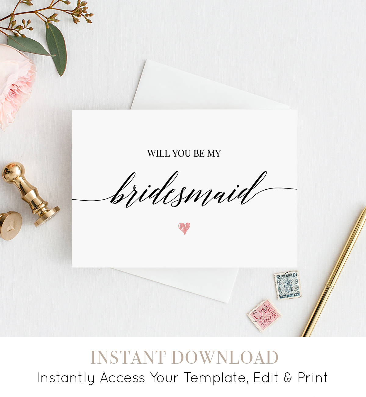 Will You Be My Bridesmaid Printable Card, Ask To Be Bridesmaid throughout Printable Will You My Bridesmaid Cards
