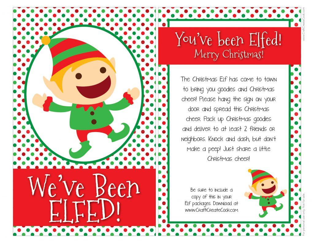 You'Ve Been Elfed Printable Sheet throughout You've Been Elfed Printable Free